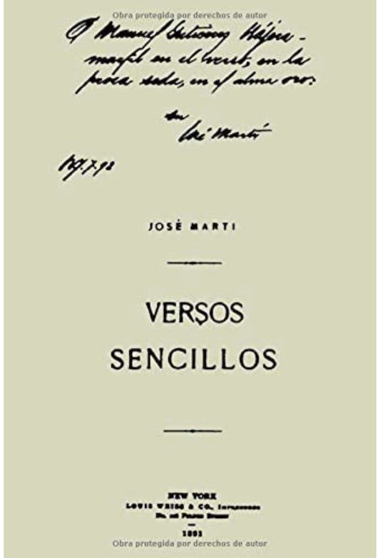 José Martí Versos Sencillos Book